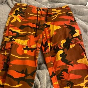 orange camo cargo pants